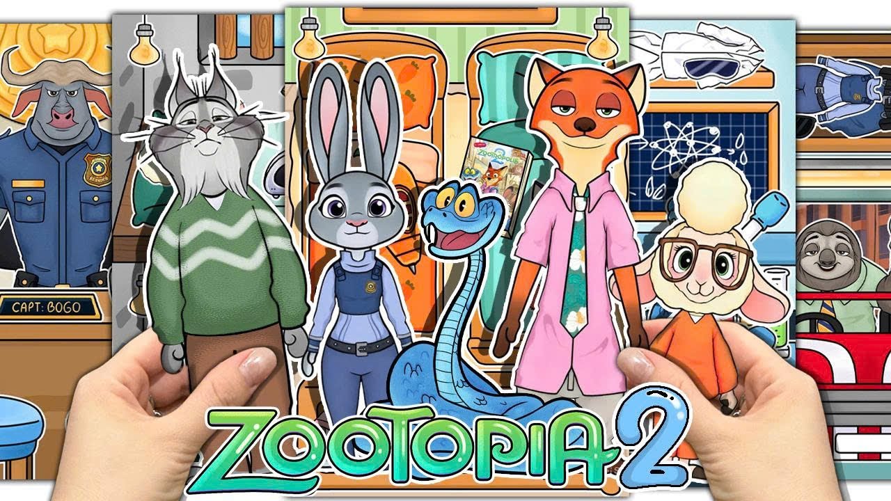 (✨Paper DIY✨) ZOOTOPIA2 Game book ASMR | Nick and Judy #zootopia2 #paperdiy