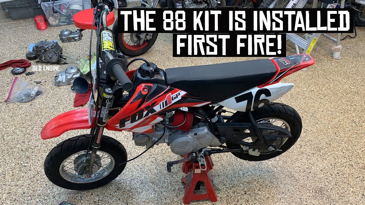 Crf50 88cc big bore kit install and first fire!