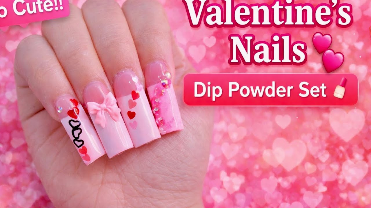 Beginner Friendly Valentine’s Day Dip Powder Nail Set 💕