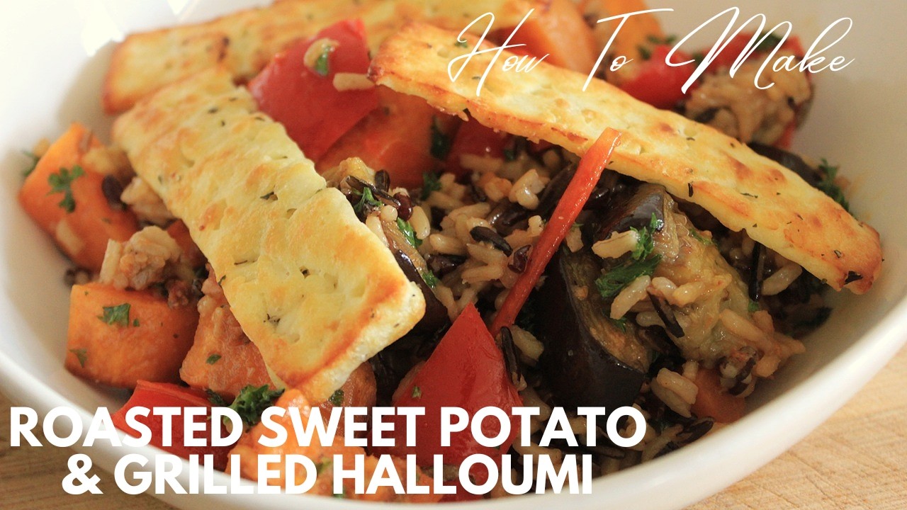 Roasted Sweet Potato With Grilled Halloumi