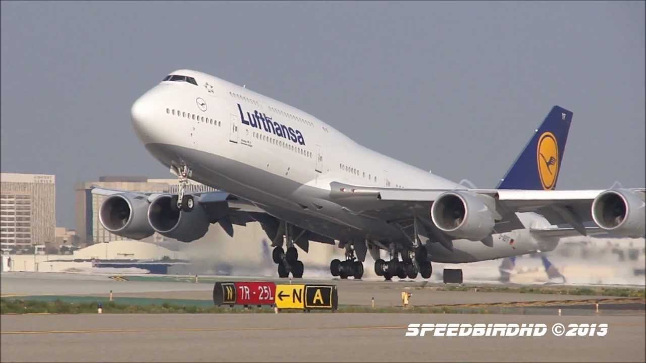 Lufthansa Boeing 747-8 Intercontinental [D-ABYF] CLOSE UP Takeoff to Frankfurt