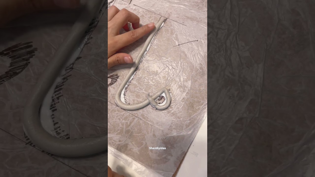 Mashaallah calligraphy with clay #diy #craft #calligraphy #mashallah #decorationideas #shorts