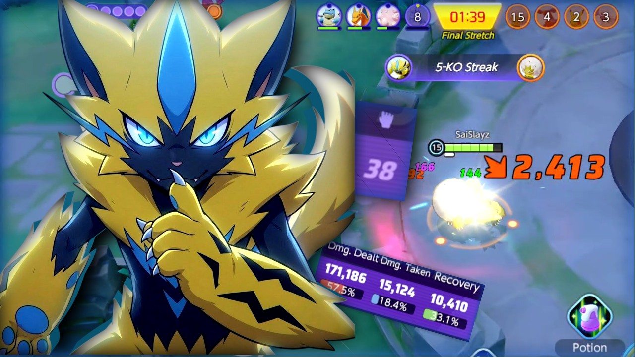 Zeraora Aura Farming - OP Build #pokemon #pokemonunite
