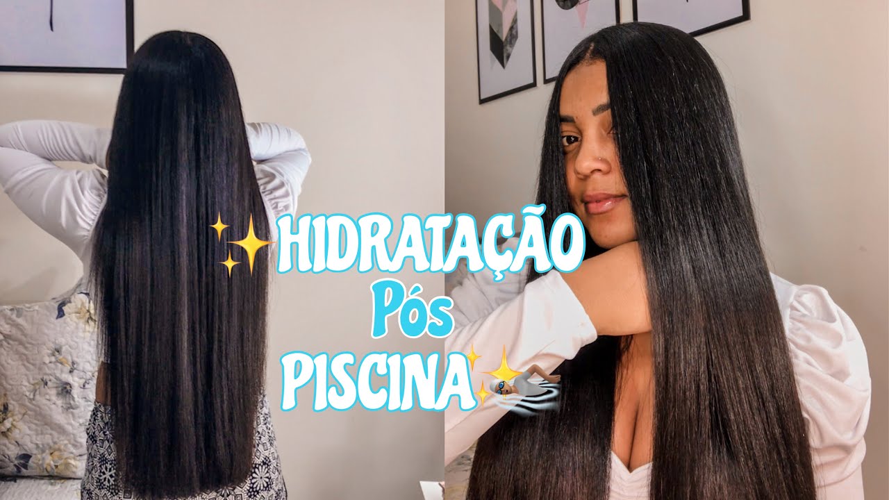 TUTORIAL COMO FAZER UMA  HIDRATAÇÃO NOS CABELOS PÓS PISCINA | cuidados com cabelo depois da piscina