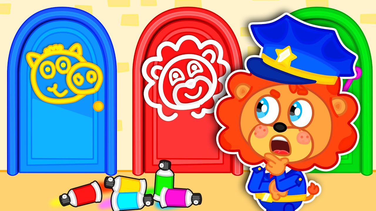 Pequeño Leon | Puertas con retratos | Dibujos animados | Video Para Niños