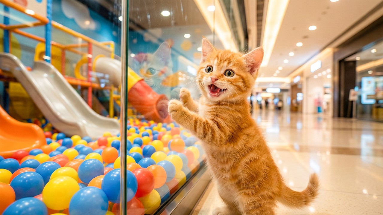 Ginger Kitten Gets Lost at the Mall... Papa Cat Finds Him with Everyone’s Help 🐾💕