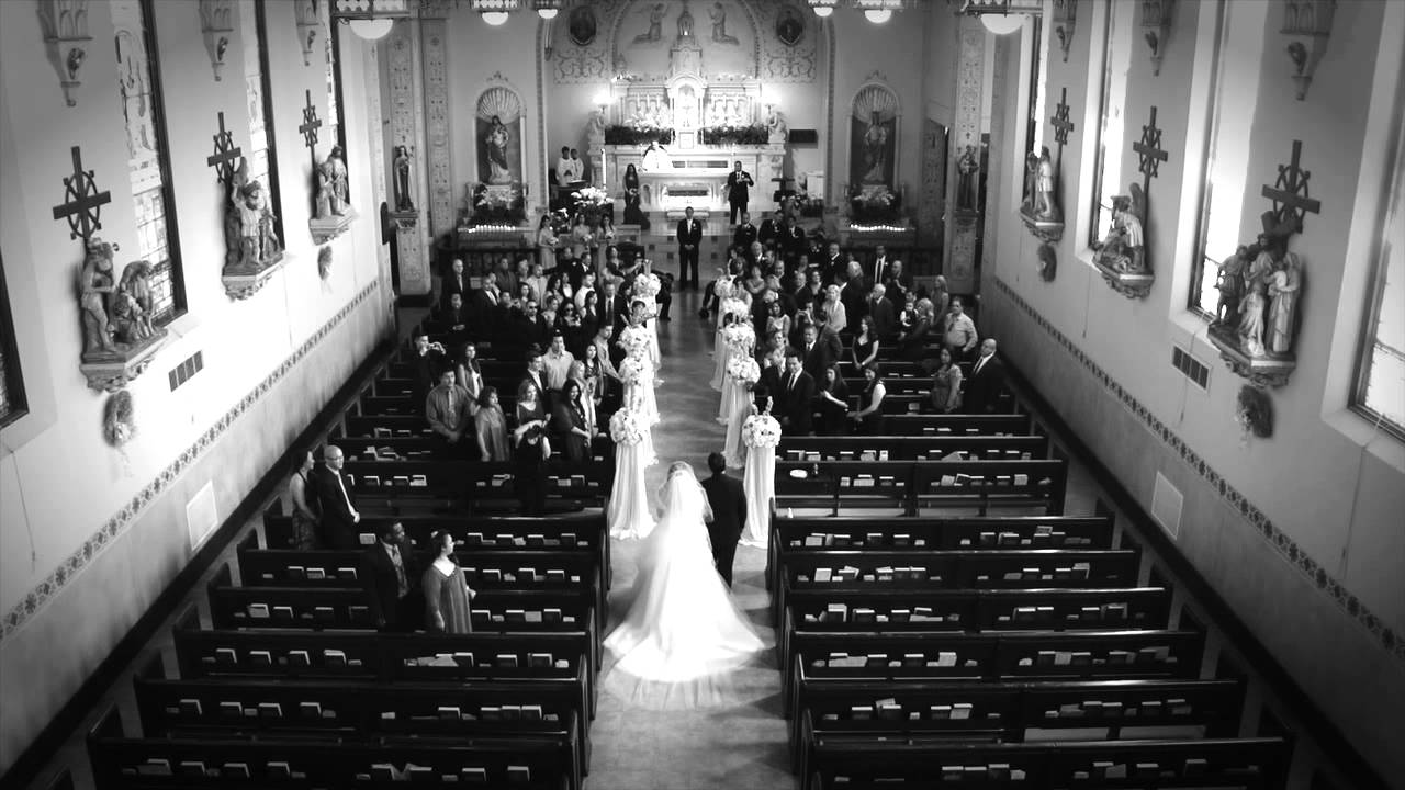 Catholic Wedding Procession @ Holy Family Catholic Church in Glendale, CA