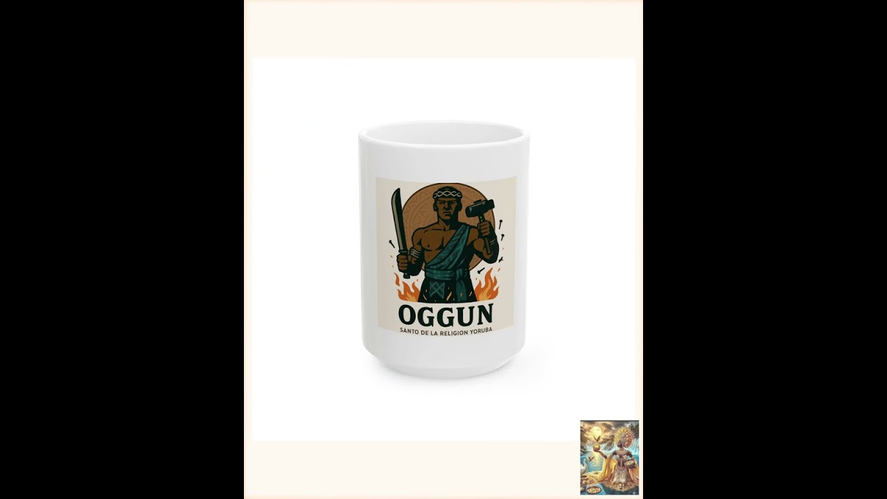 Oggun Yoruba Deity Mug | Ogun Warrior Illustration Mug