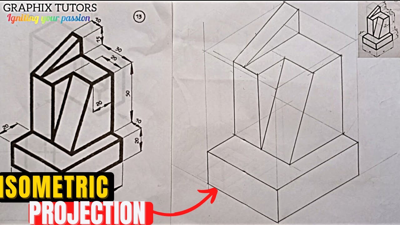 Isometric Projection in technical engineering drawing