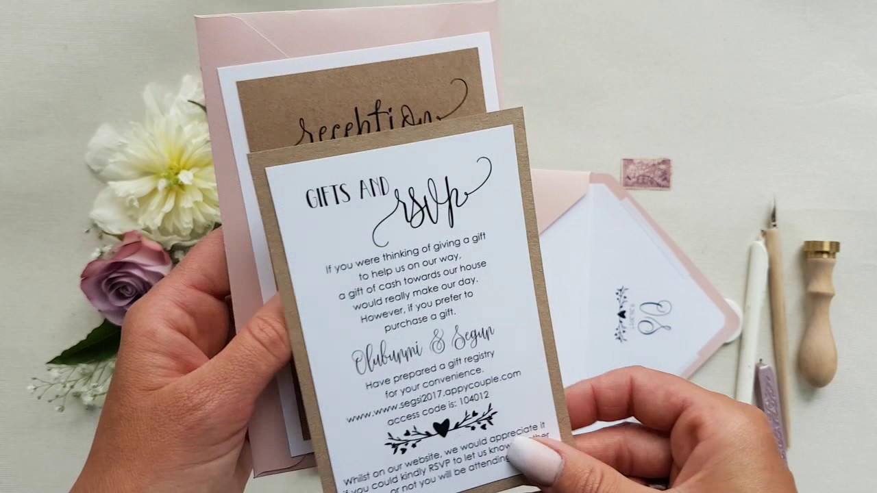 Eco wedding invitations with heart