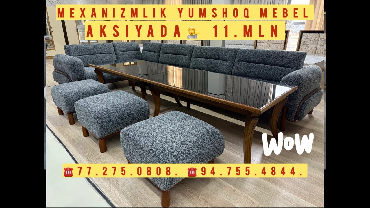 HURSHIDBEK.MebelUz!☎️77.275.08.08.☎️94.755.48.44. Yumshoq mebellarga Aksiya davom etadi 2026