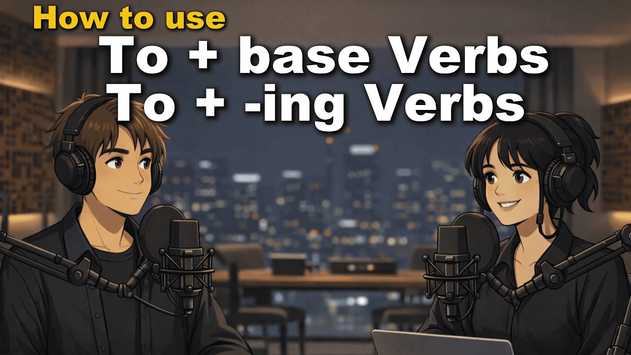 How to use To + Base Verb vs To + -ING Verb | Easy English Conversation Practice