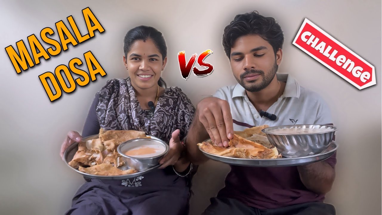 Eating masala dosa challenge with my sis @Anjitha's world #foodchallange #funny #youtube