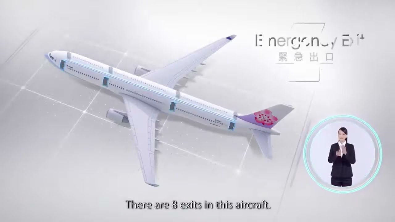 China Airlines In flight safety video A330-300