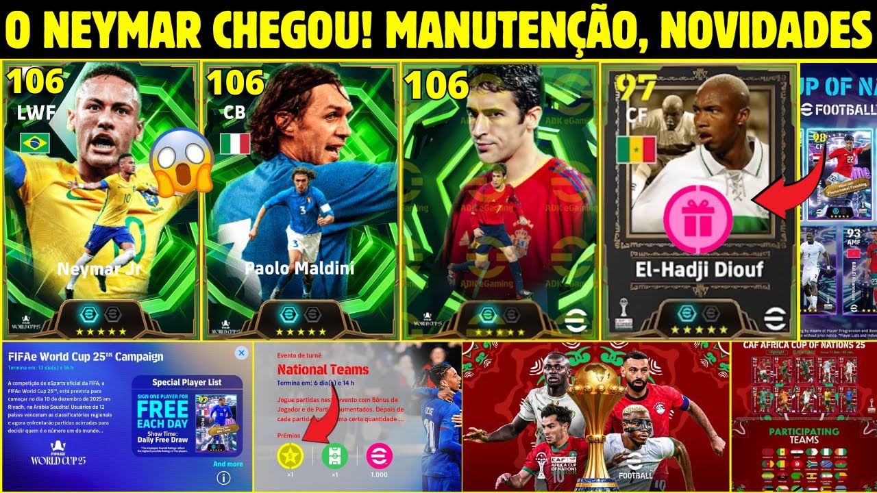 O NEYMAR &Eacute;PICO CHEGOU! 😱 +1 GIRO GR&Aacute;TIS, MANUTEN&Ccedil;&Atilde;O, TODAS AS NOVIDADES EFOOTBALL 2026