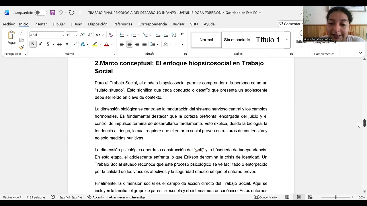Trabajo integrador de psicología del desarrollo infanto juvenil