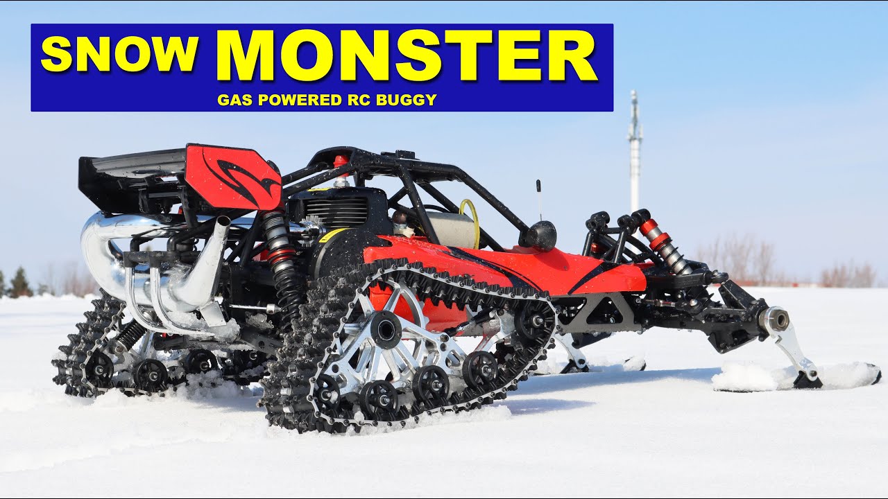 SNOW MONSTER! Gas Powered 1/5 scale RC Tracked Buggy - ROVAN 305AS