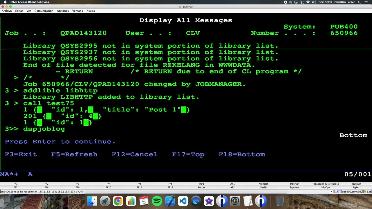 Программирование в RPG (IBM i/AS400). Взаимодействие с REST-сервером через HTTPAPI.