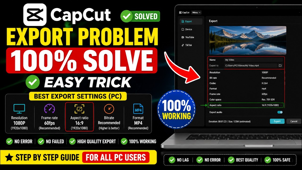CapCut PC Export Problem Solved 🔥 100% Working Trick | 2026