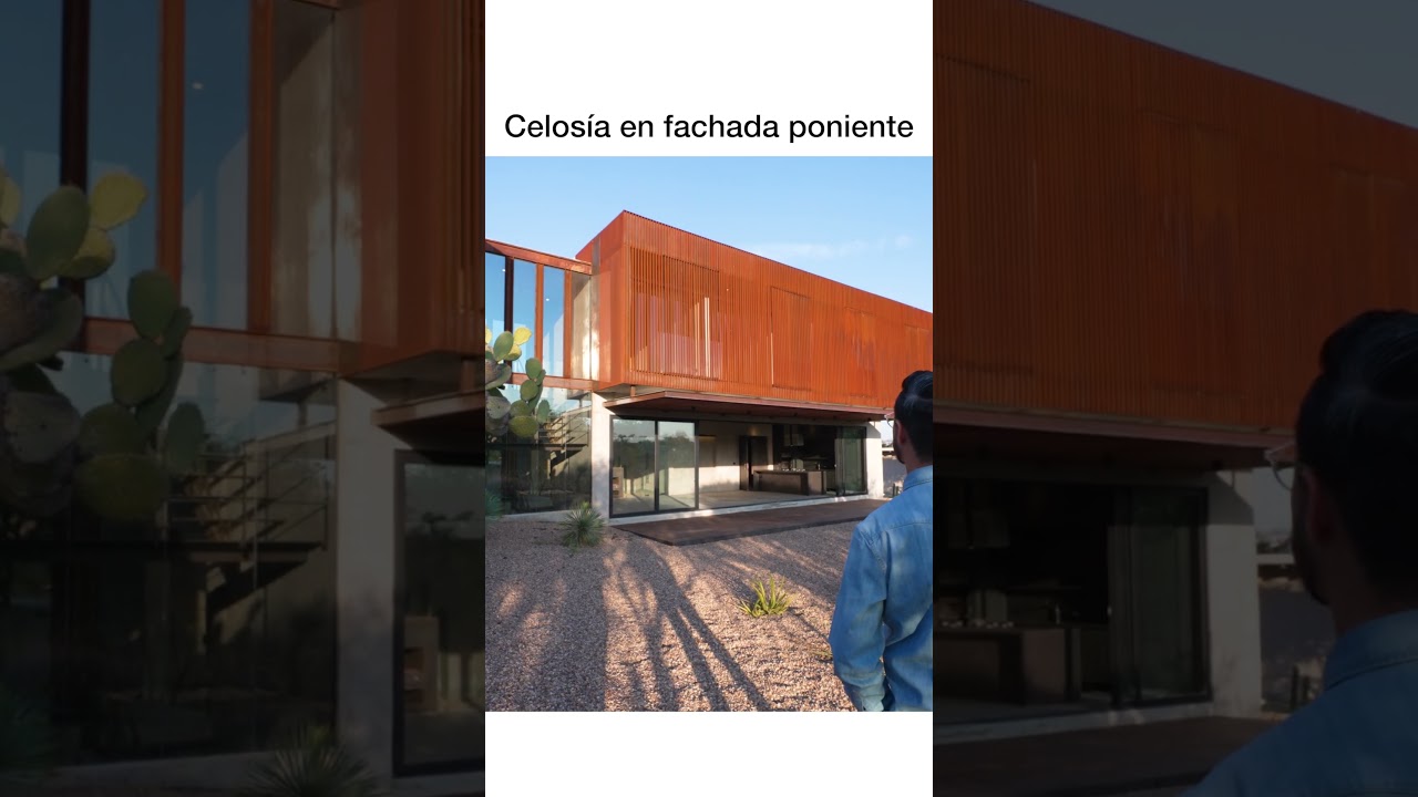 Celos&iacute;a en fachada poniente #ArquitecturaMexicana #AceroOxidado #PaisajeDes&eacute;rtico