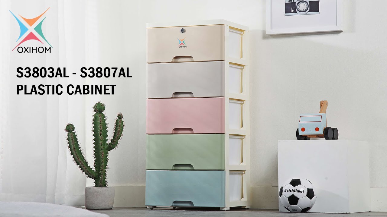S3803AL - S3807AL Oxihom plastic drawer storage cabinet containers space saving