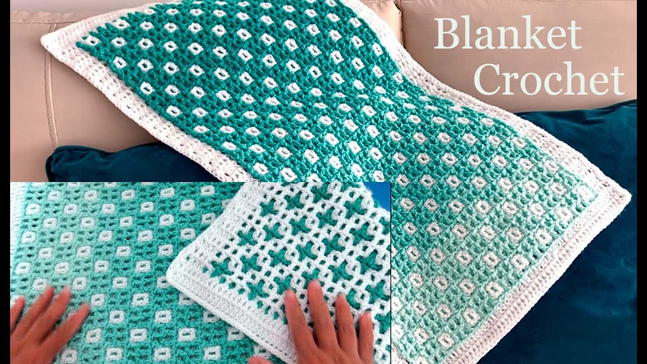 Manta Fácil a Crochet rectangular doble cara