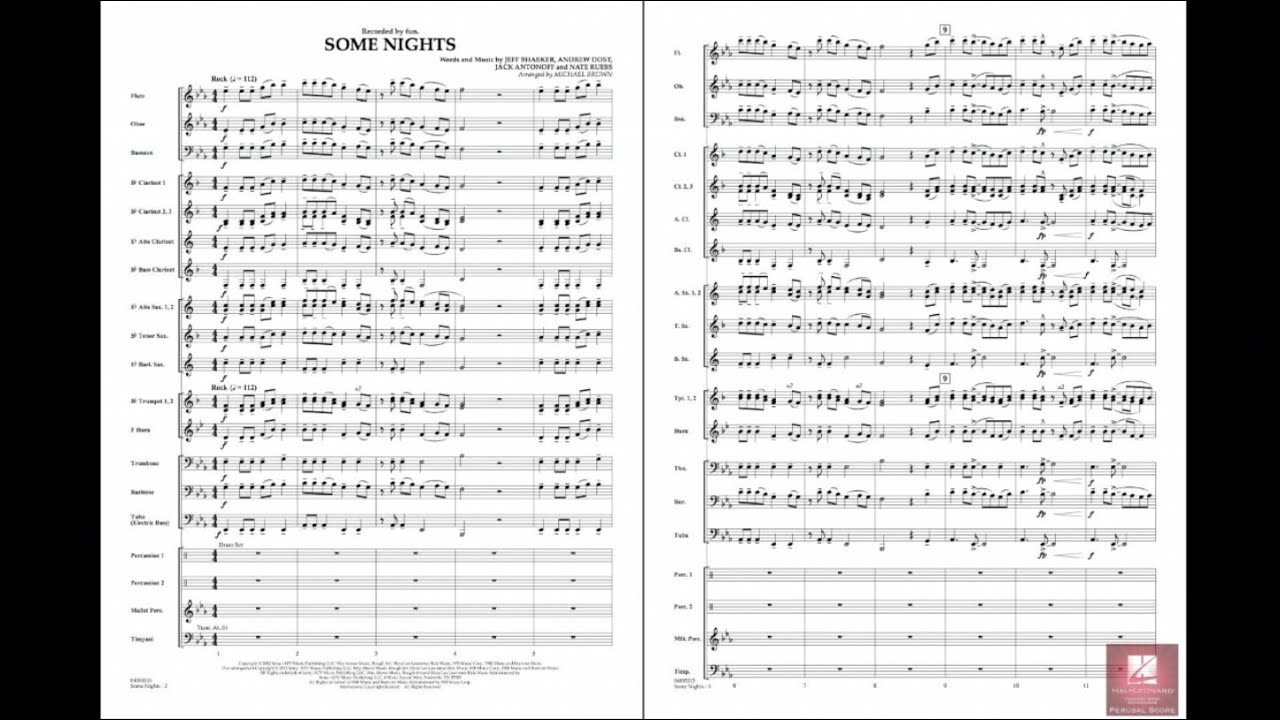 Some Nights arranged by Michael Brown