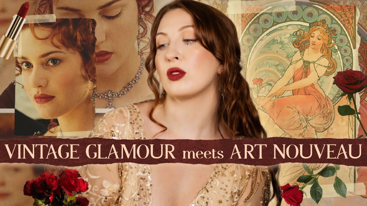 Rose from Titanic meets Art Nouveau Muse | Vintage Red Lip Bridal Makeup
