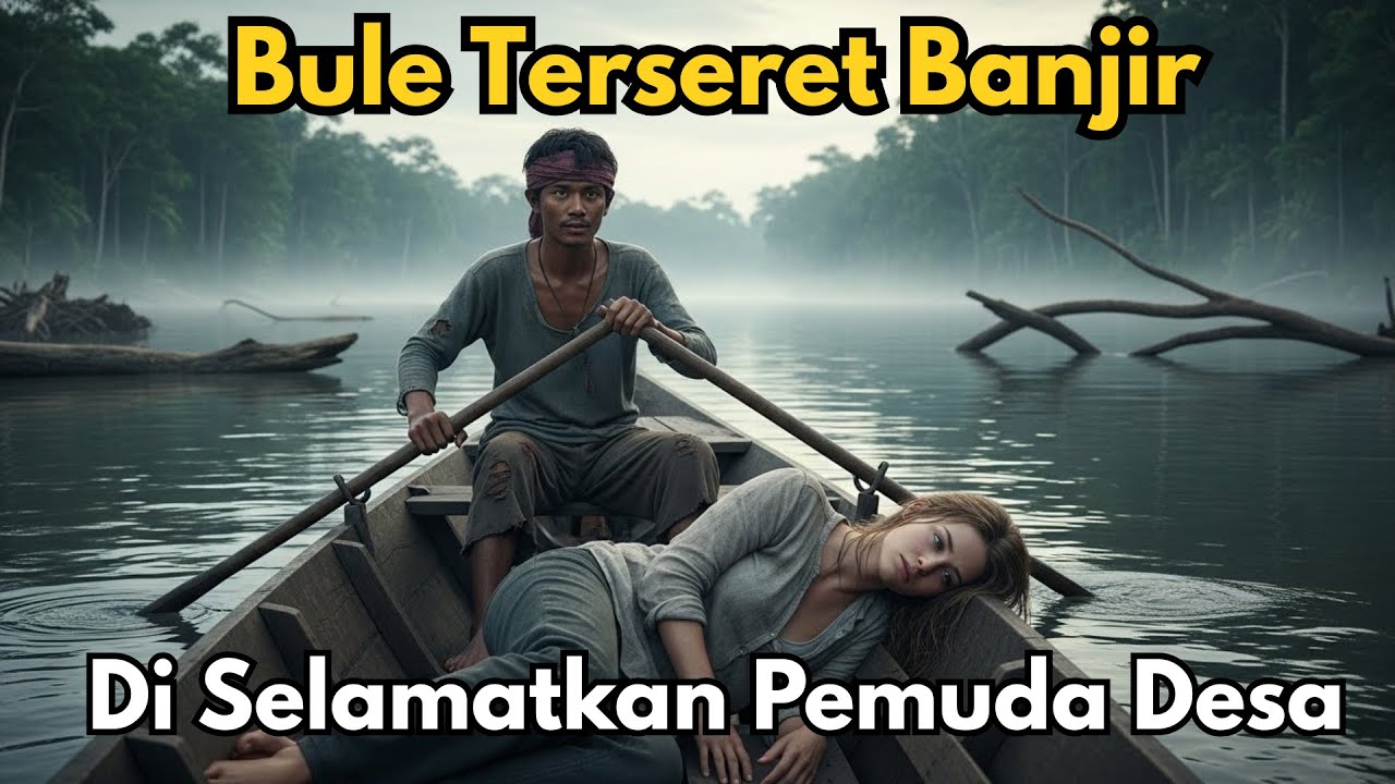 Bule Terjebak Banjir Di Selamatkan Pemuda Desa