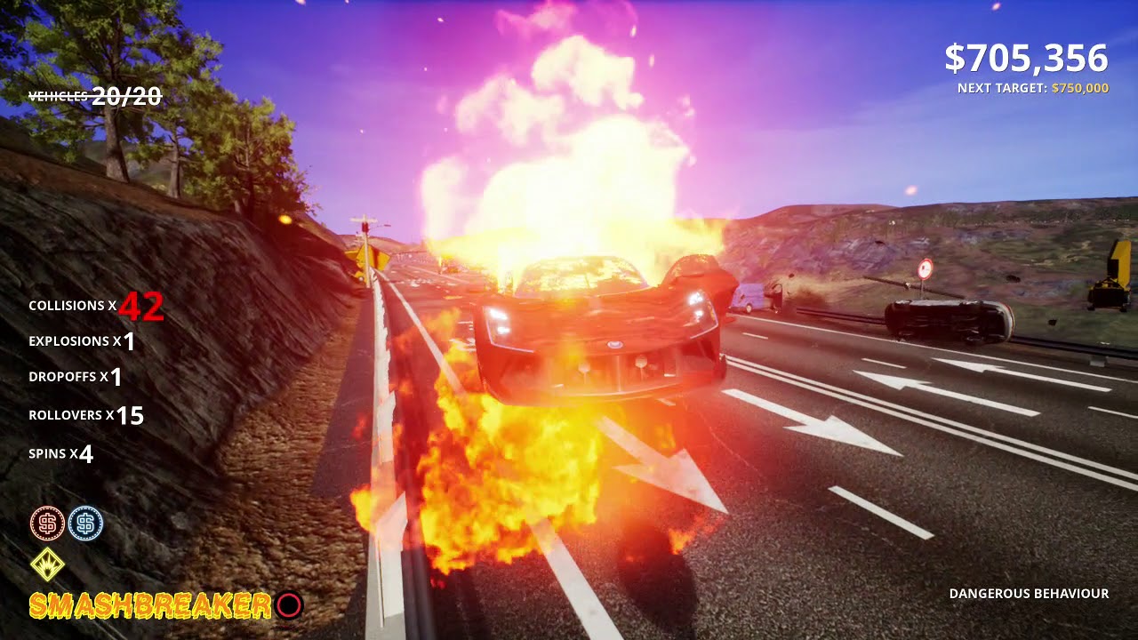 Danger Zone 2 - Dangerous Behaviour - Crash 20 Vehicles On Run Up Platinum Medal