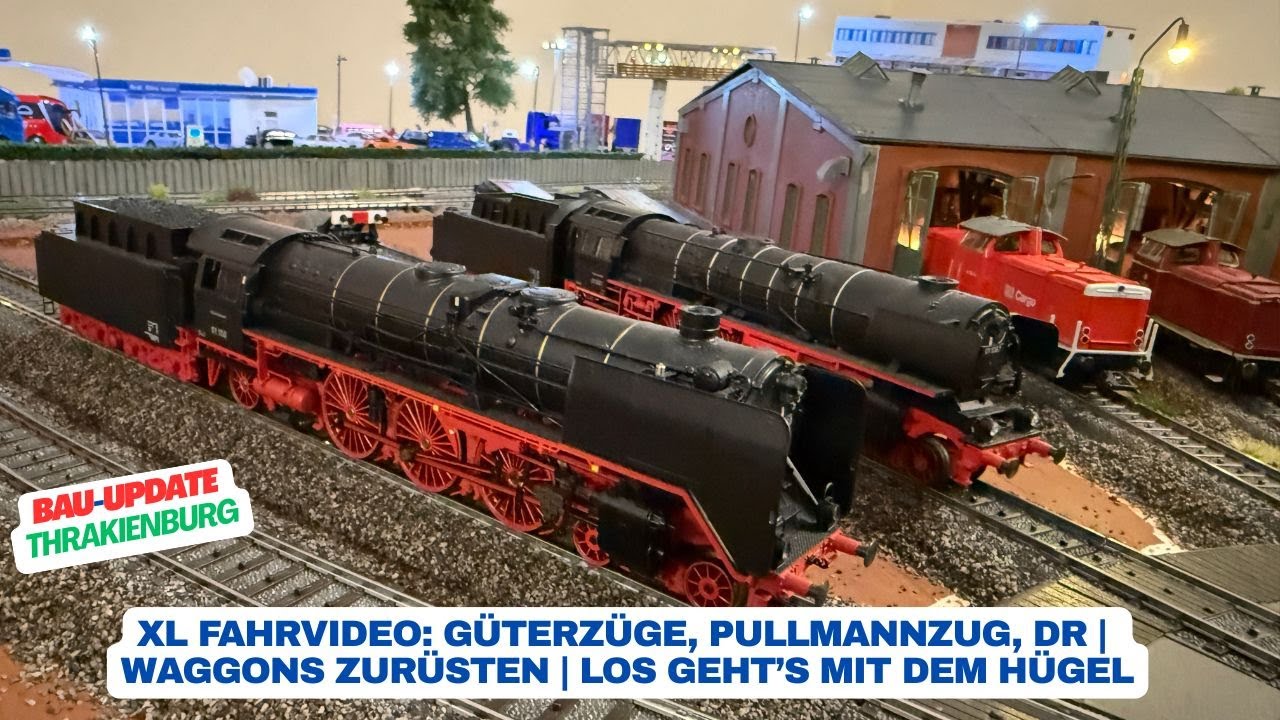 XL Fahrvideo: Lange Güterzüge, Pullmanzug & DR | Waggons zurüsten | Erste Schritte mit dem Hügelbau