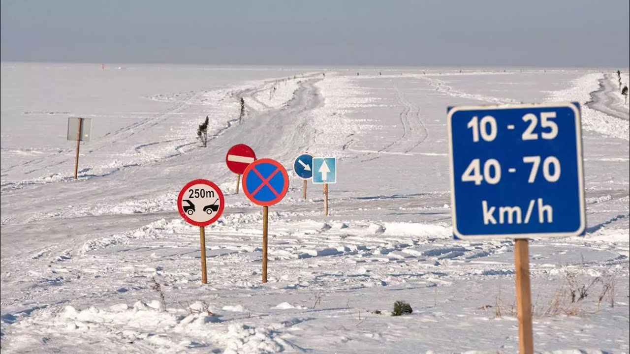 В Эстонии так холодно, что мы можем ездить по морю.