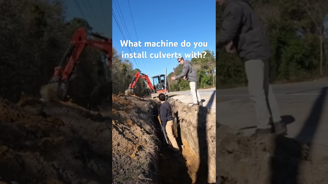 Installing 18” Concrete Culvert with Kubota KX033-4 
