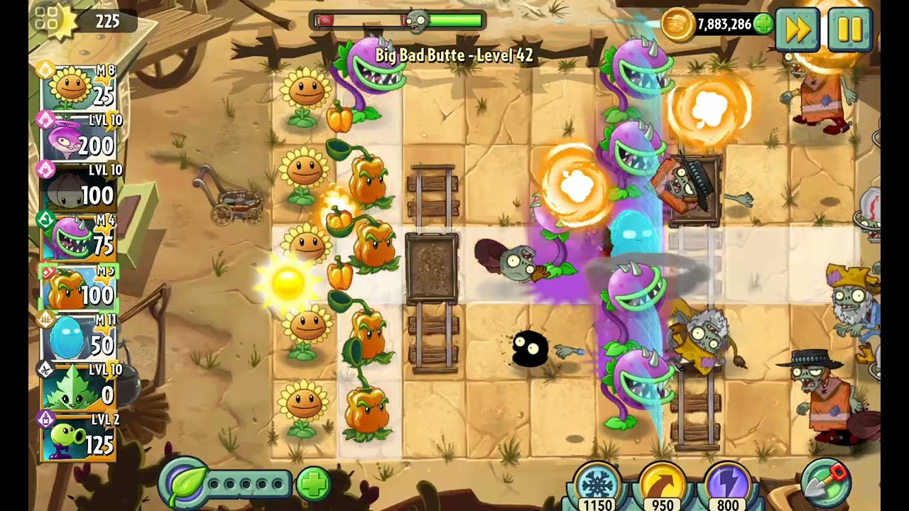 Plants Vs Zombies 2: Big Bad buttle уровень 42 