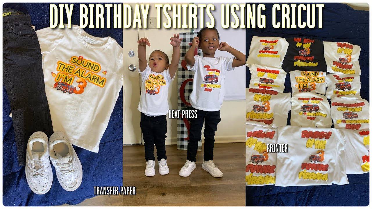 DIY Fire Truck Birthday T-Shirt with Cricut! 