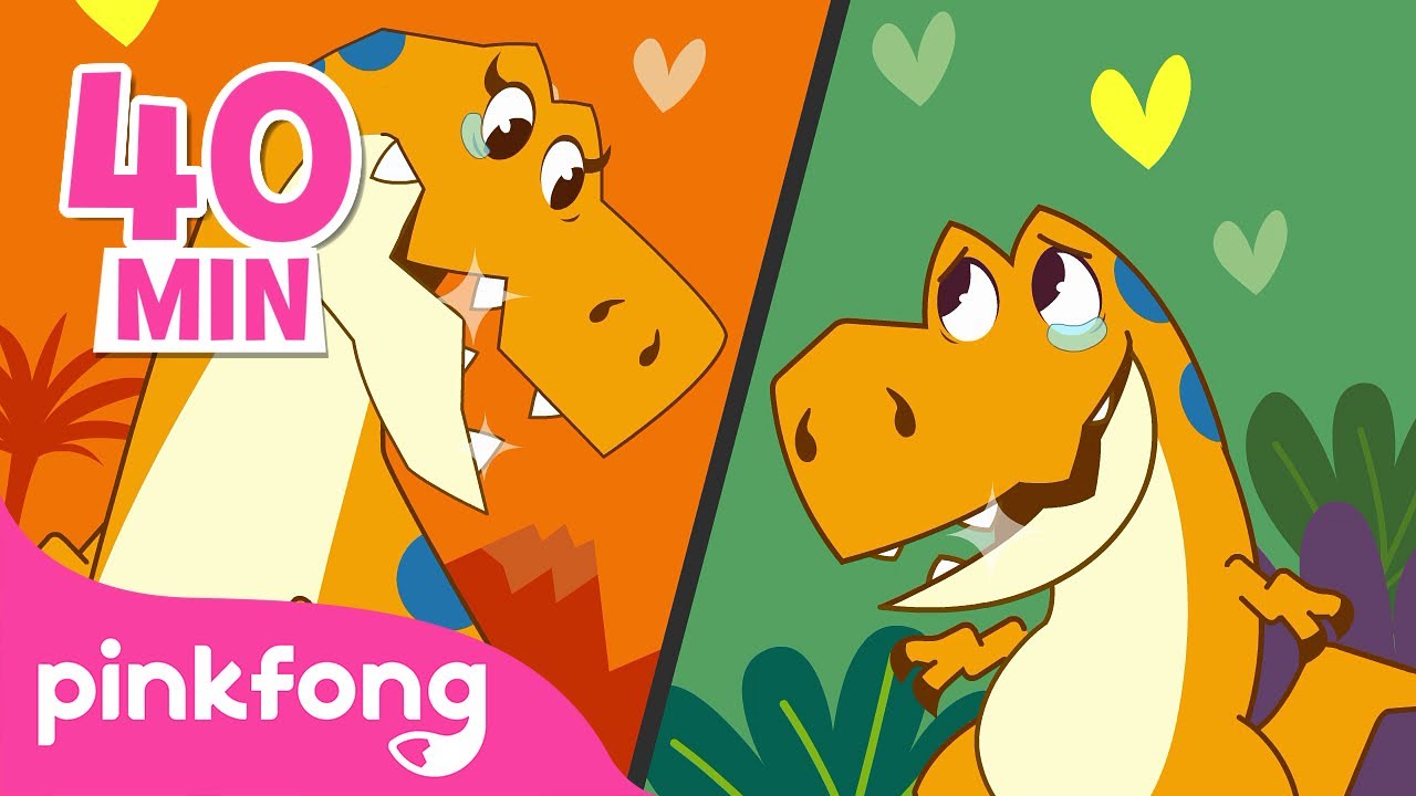 História Musical de Dinossauros | T-Rex | +Compilação | Baby Shark | Pinkfong Canções para Crianças