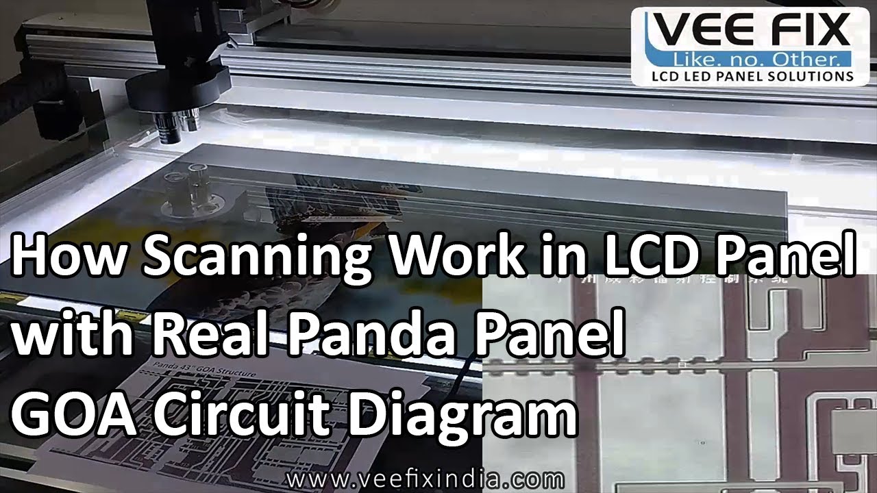 How scanning work in LCD Panel with real panda panel internal GOA circuit | TV Repair Laser machine