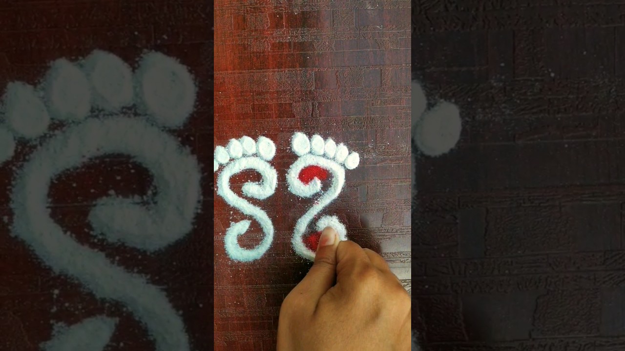|| laxmi charan rangoli || laxmichi paule || #laxmirangoli#laxmicharanrangoli#laxmipaulrangoli
