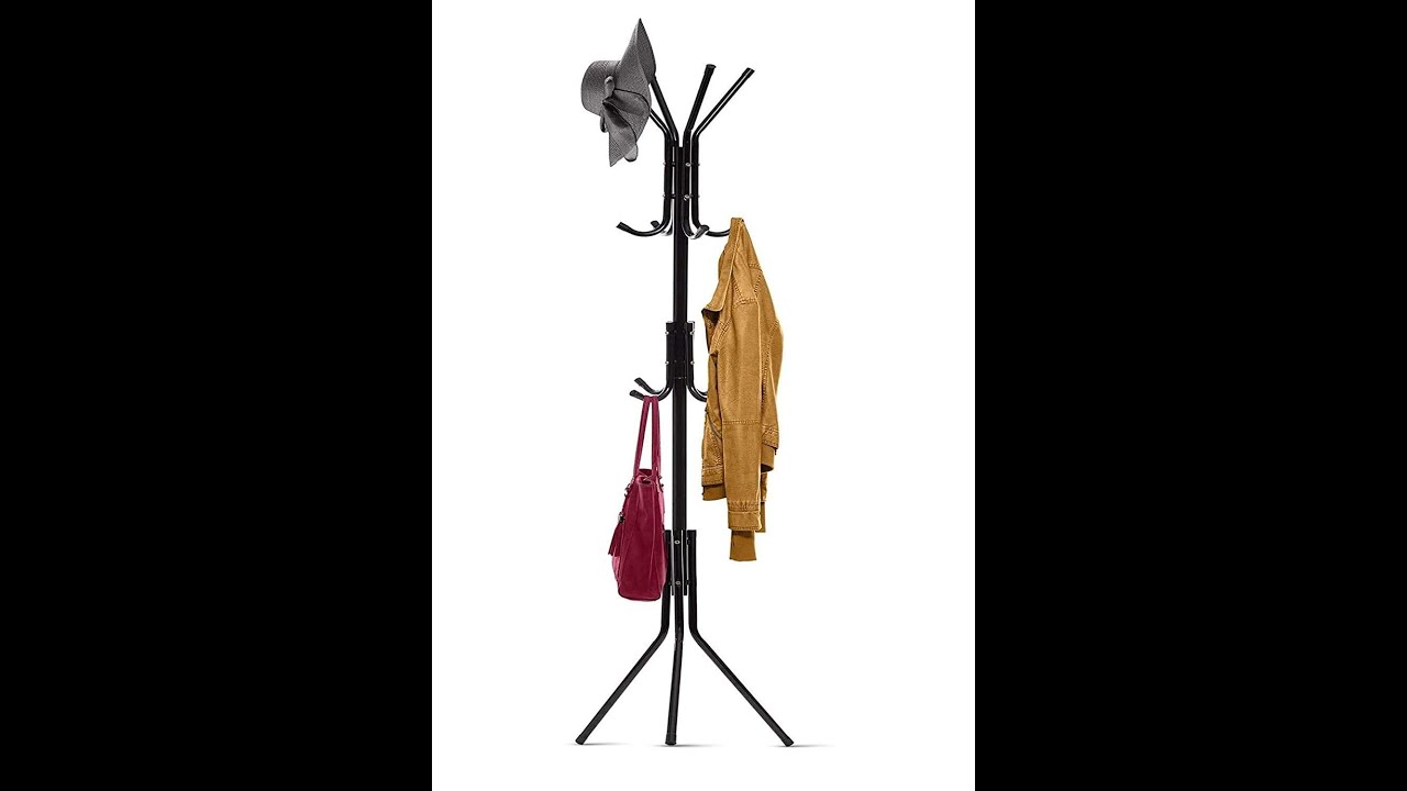 Metal Coat Rack Hanger Stand for Suit, Blazer, Jacket, Handbags, Umbrella (12 Hooks, 68 Inches)