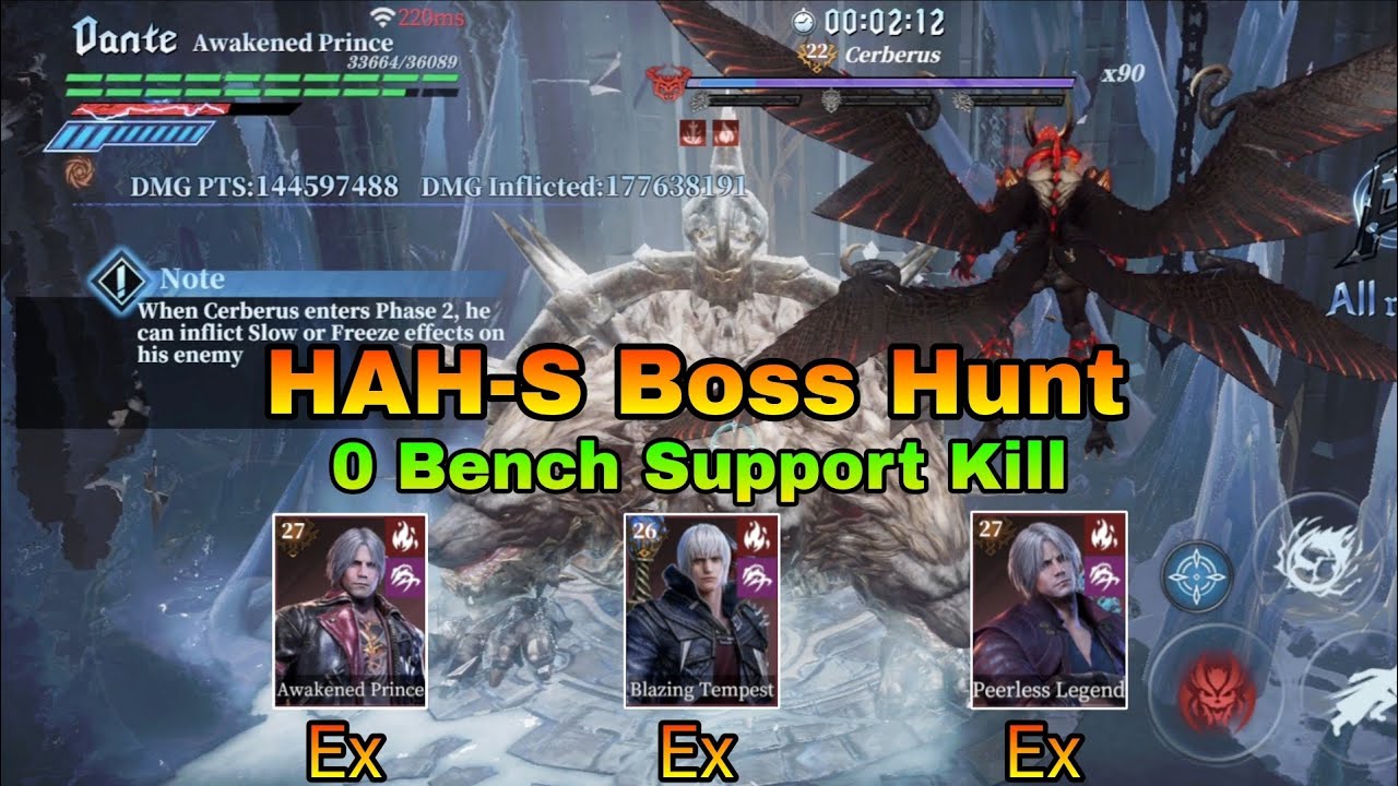 AP Kills Cerberus Before Fire Gauge (0 Bench) | HAH-S Boss Hunt | Devil May Cry: Peak Of Combat