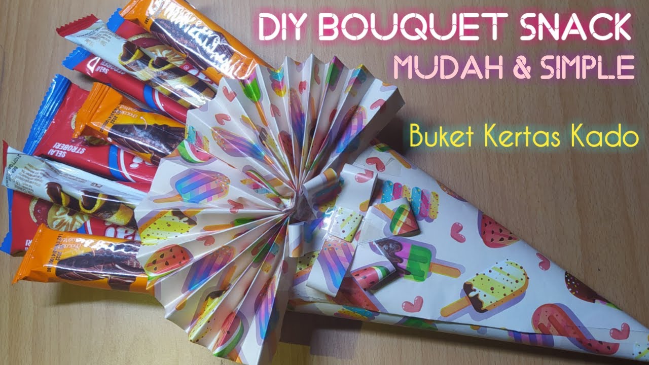 DIY BOUQUET SNACK | Tutorial Membuat Buket Simple | @miniepica