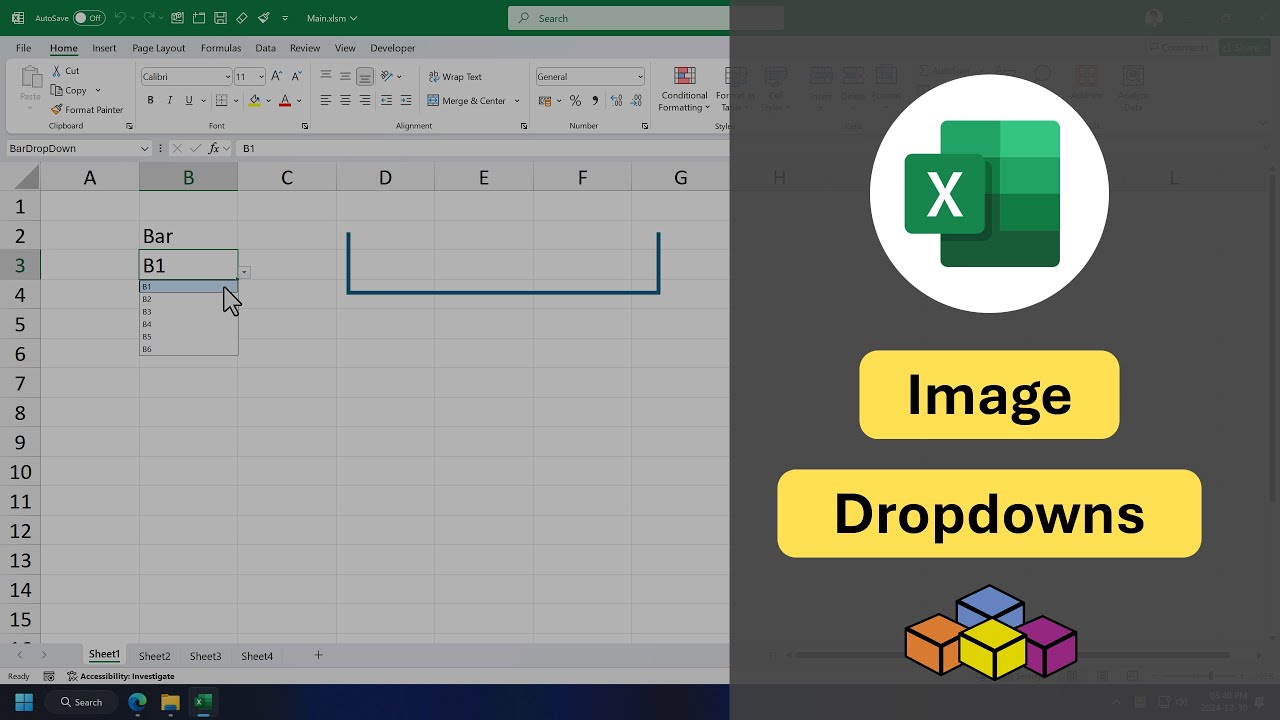 How to create image dropdowns in excel using VBA