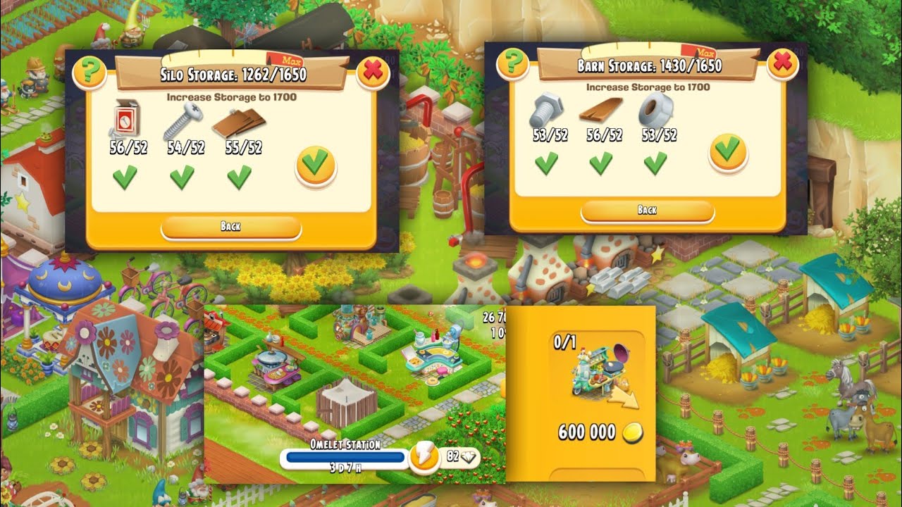 Hay Day Gameplay Level 80 | Upgrade Barn & Silo And Buy New Omelet Station Machine