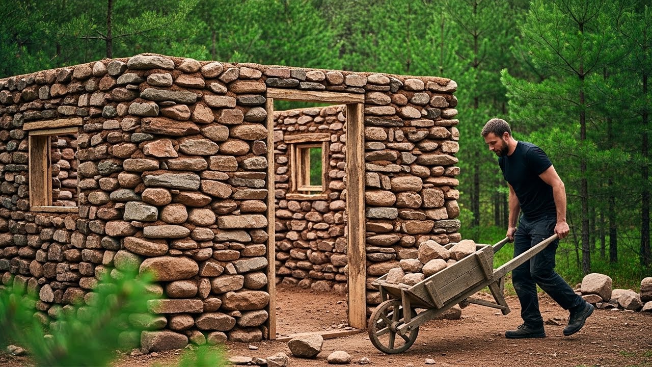 I Built a House From Free Scrap Materials in the Forest