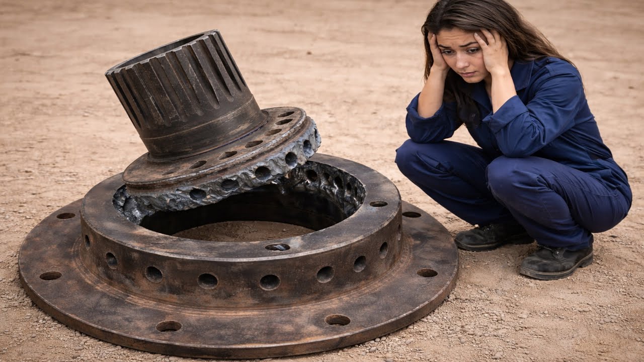 Reattaching Process With Limited Sources // How Mechanic Repaired Broken Axle Splined Flange Hub..