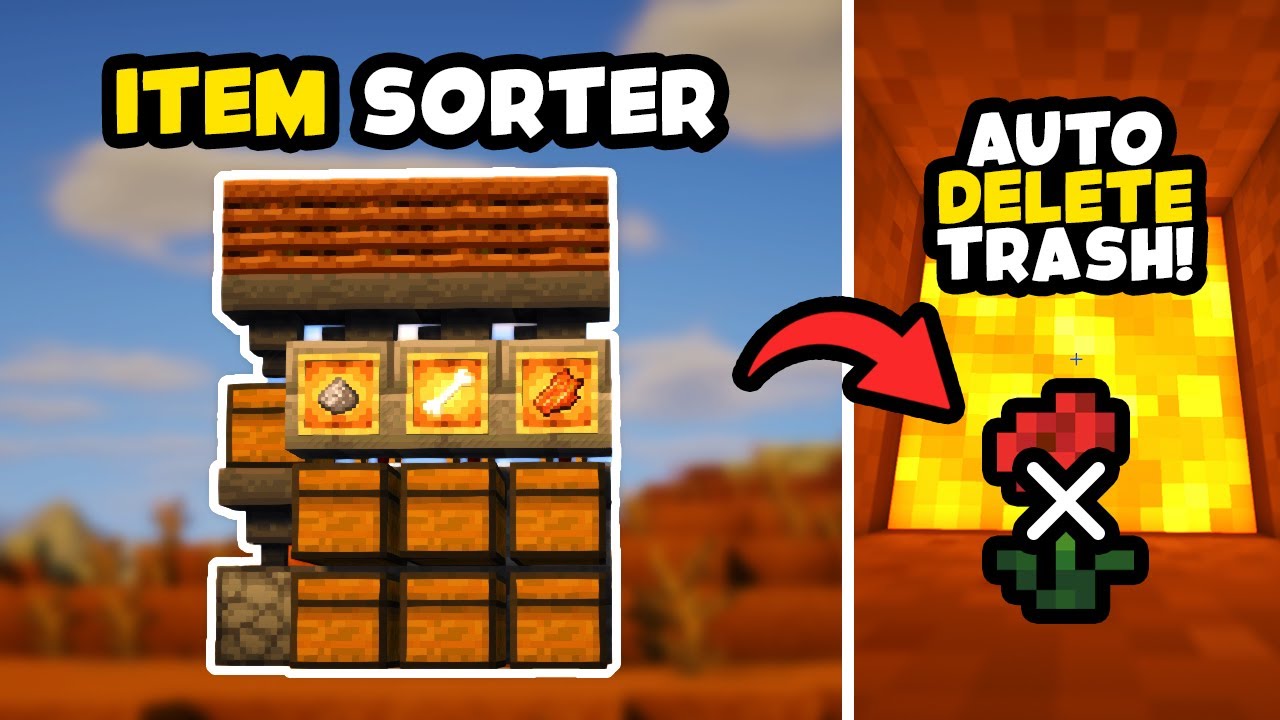 Ultimate Expandable Automatic Item Sorter in Minecraft 1.21/26.1+ | with Automatic Disposal System