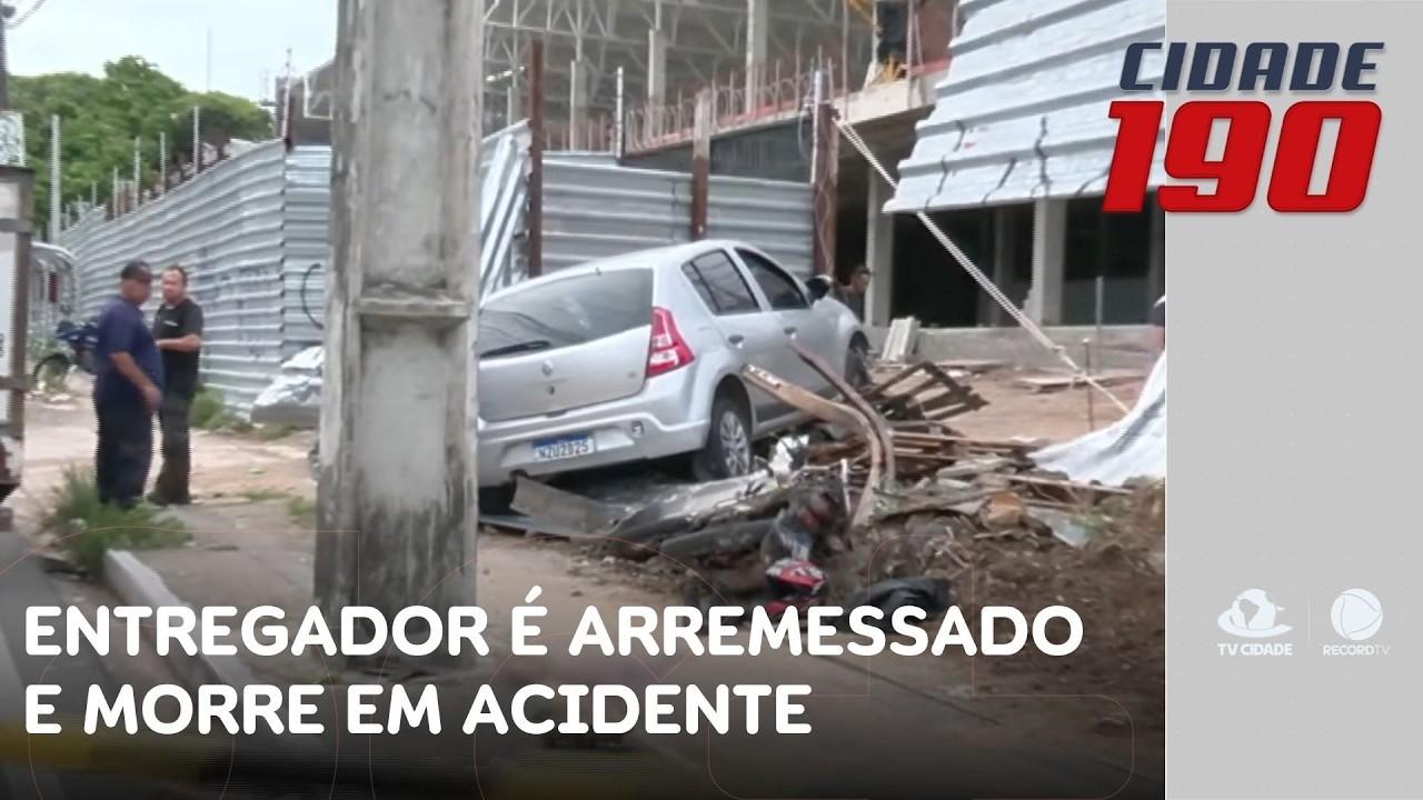 Entregador é arremessado e morre após motocicleta ser atingida por carro | Cidade 190