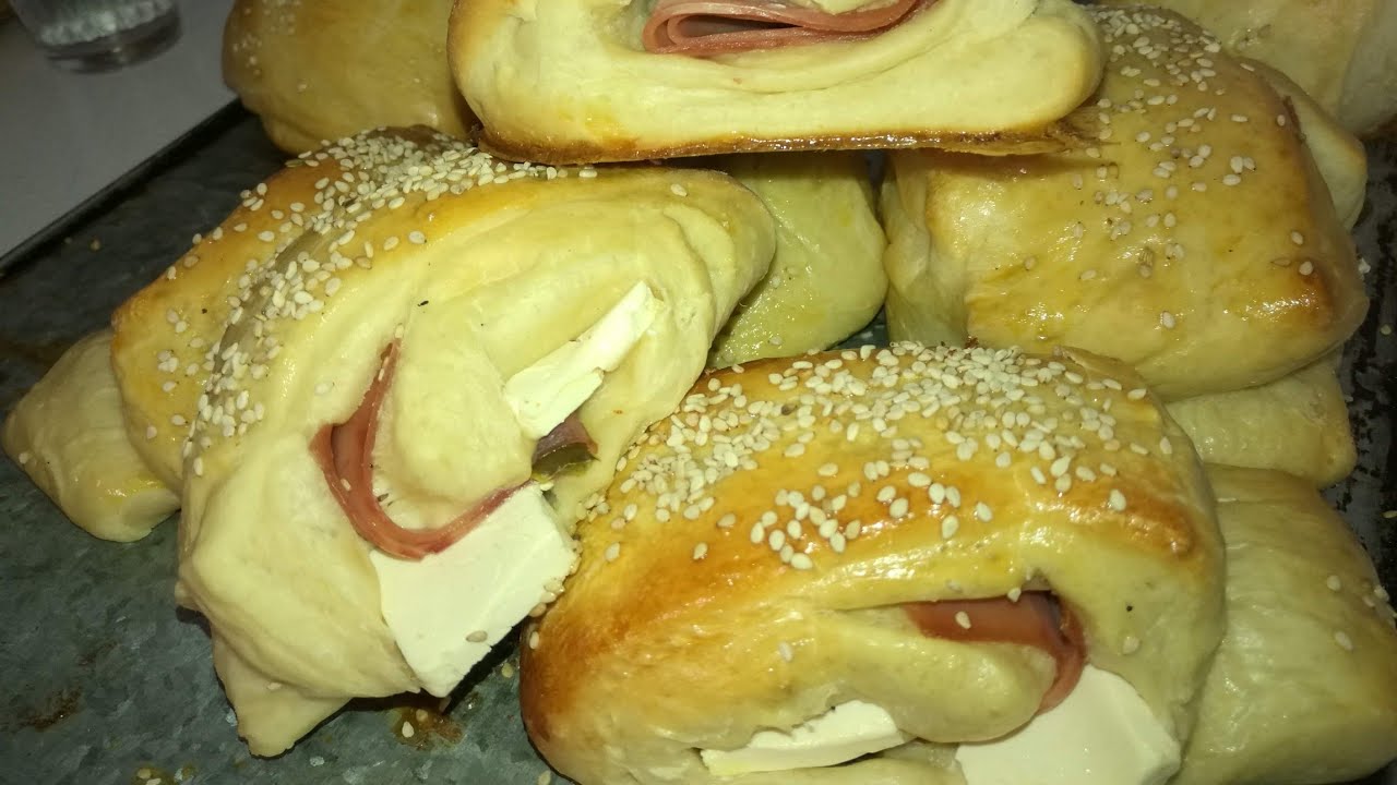 Rollitos De queso crema y jamón panadería desde casa fácil y rápido ganancia al máximo