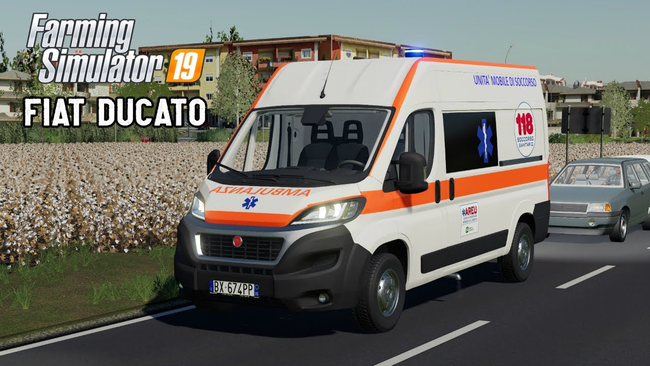 FARMING SIMULATOR 19 - MOD AMBULANZA FIAT DUCATO CON SIRENA