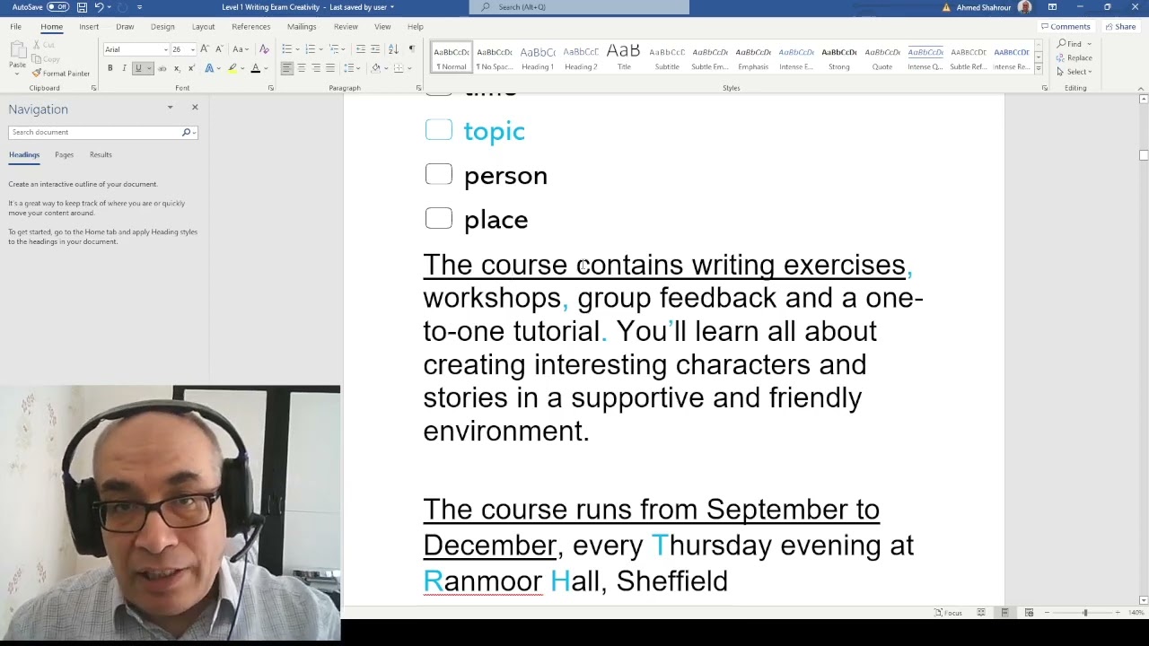 Level 1 Writing Creativity Activity 1 Part A